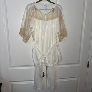 Vintage Undercover Wear Satin Pajama Set Loungewear Lace 80s 90s Off‎ White Glam